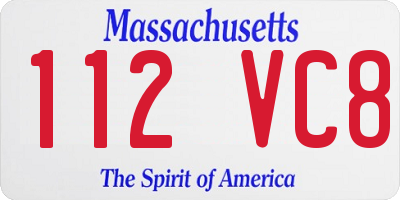 MA license plate 112VC8