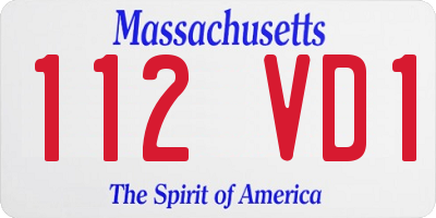 MA license plate 112VD1
