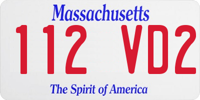 MA license plate 112VD2