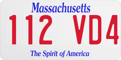MA license plate 112VD4