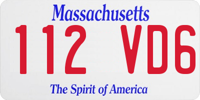 MA license plate 112VD6