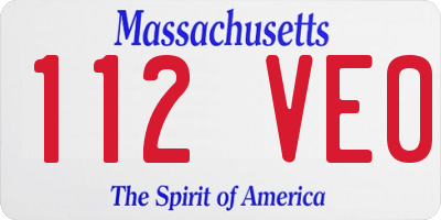 MA license plate 112VE0