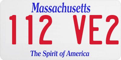 MA license plate 112VE2