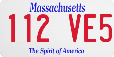 MA license plate 112VE5