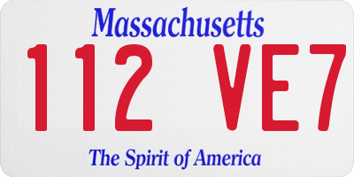 MA license plate 112VE7
