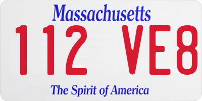 MA license plate 112VE8