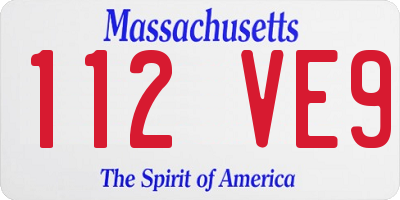 MA license plate 112VE9