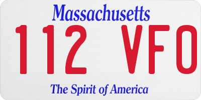 MA license plate 112VF0