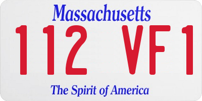 MA license plate 112VF1