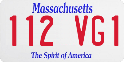 MA license plate 112VG1