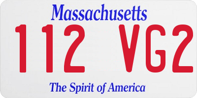 MA license plate 112VG2
