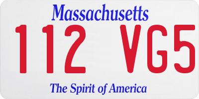 MA license plate 112VG5