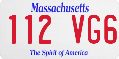 MA license plate 112VG6