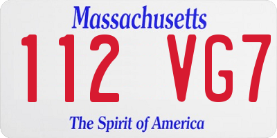 MA license plate 112VG7