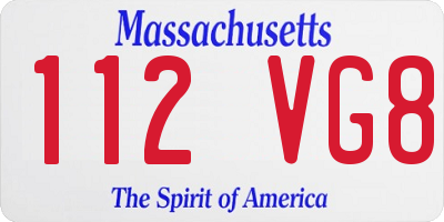 MA license plate 112VG8