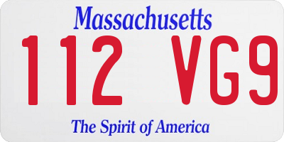 MA license plate 112VG9