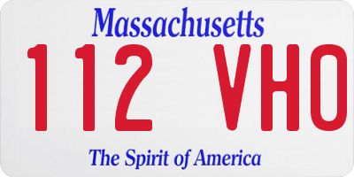 MA license plate 112VH0