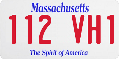 MA license plate 112VH1