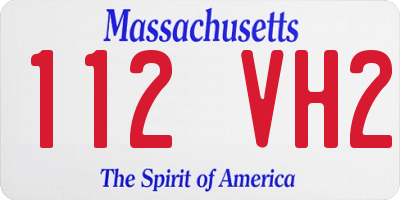 MA license plate 112VH2