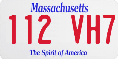 MA license plate 112VH7