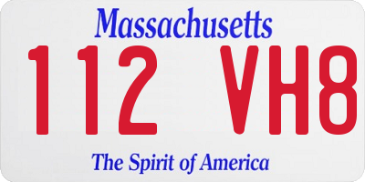 MA license plate 112VH8