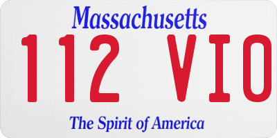 MA license plate 112VI0