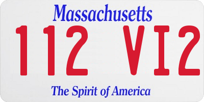 MA license plate 112VI2