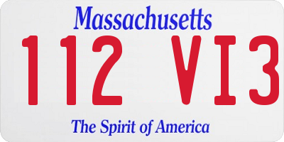 MA license plate 112VI3