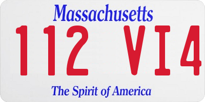 MA license plate 112VI4