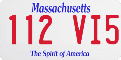 MA license plate 112VI5