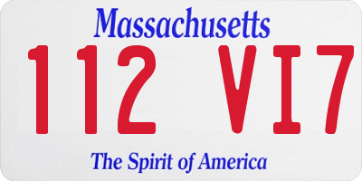 MA license plate 112VI7