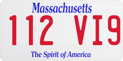 MA license plate 112VI9