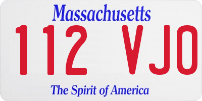 MA license plate 112VJ0