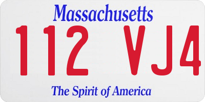 MA license plate 112VJ4
