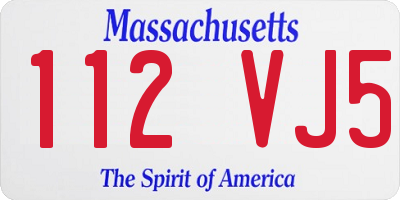MA license plate 112VJ5