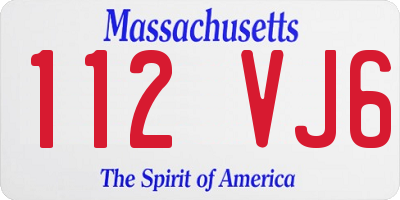 MA license plate 112VJ6