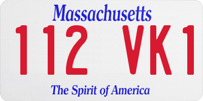 MA license plate 112VK1
