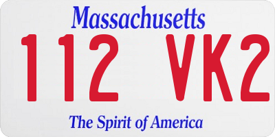 MA license plate 112VK2