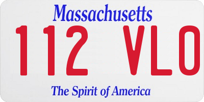 MA license plate 112VL0