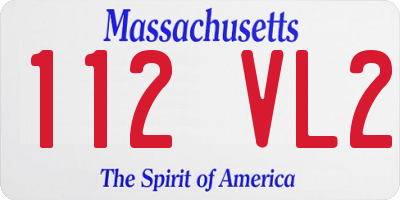 MA license plate 112VL2