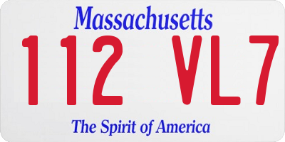 MA license plate 112VL7