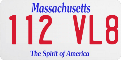 MA license plate 112VL8