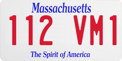 MA license plate 112VM1