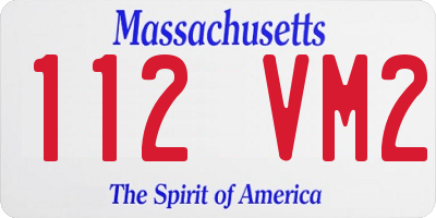 MA license plate 112VM2