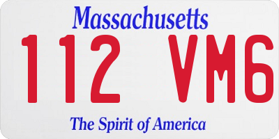 MA license plate 112VM6