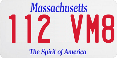 MA license plate 112VM8