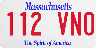 MA license plate 112VN0