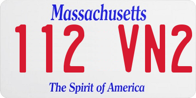 MA license plate 112VN2