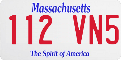 MA license plate 112VN5