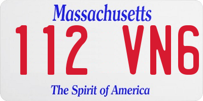 MA license plate 112VN6